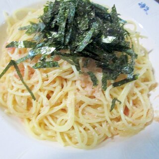 ピリ辛を追加した明太子のパスタ